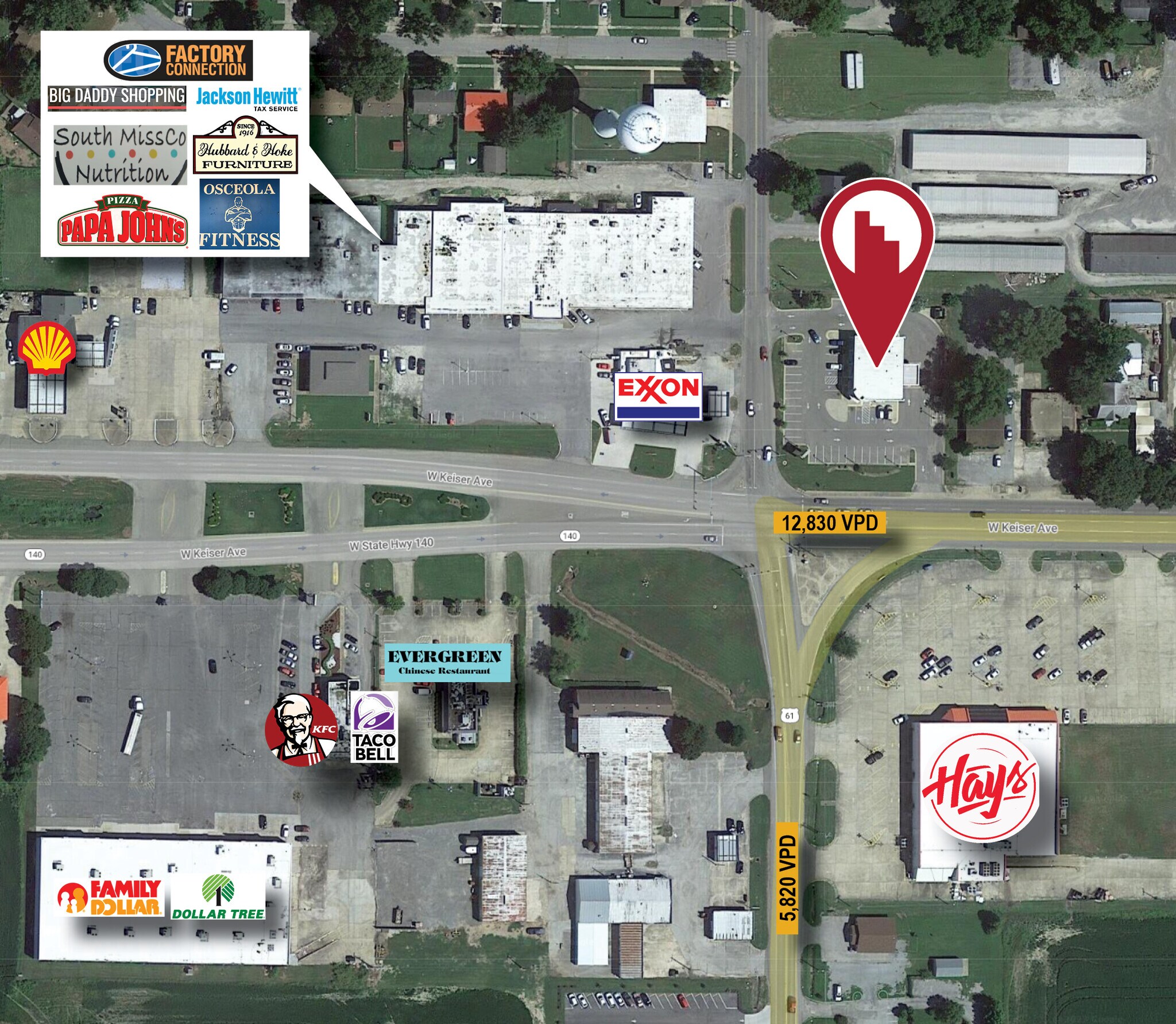 850 W Keiser St, Osceola, AR 72370 Freestanding Retail Building for