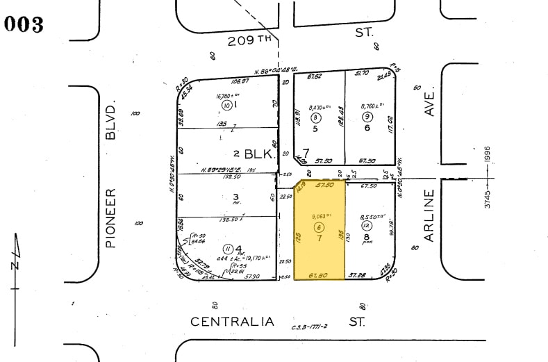 11815-11821 Centralia St, Lakewood, CA for sale - Plat Map - Image 2 of 8