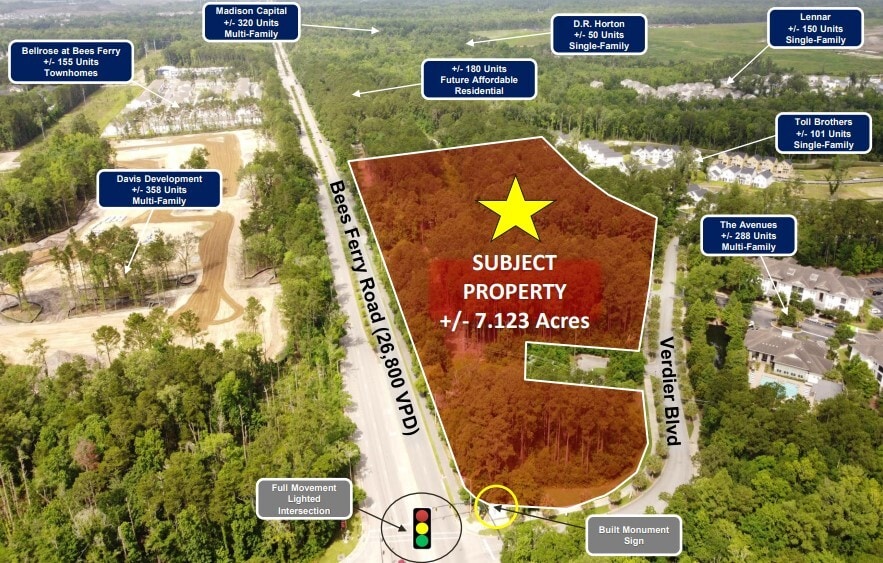 0 Bees Ferry Rd, Charleston, SC for sale - Aerial - Image 1 of 5