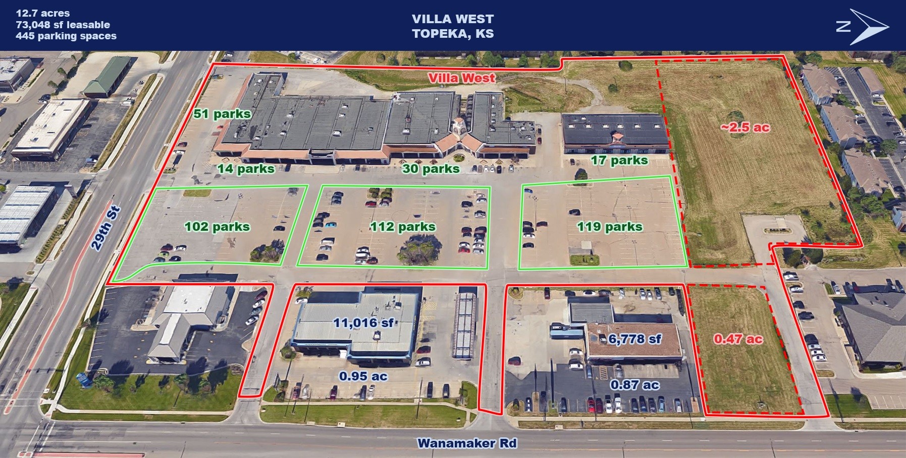 2727 SW Wanamaker Rd, Topeka, KS for lease Aerial- Image 1 of 2