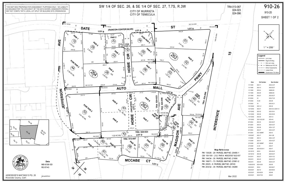 1.68 Acres SEQ French Valley Pky & Jefferson Ave, Temecula, CA for sale - Plat Map - Image 1 of 1