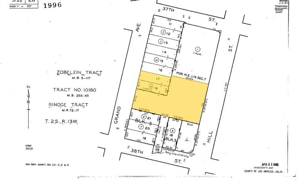 3761 S Hill St, Los Angeles, CA for lease - Plat Map - Image 2 of 2