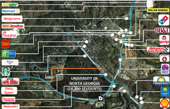 287 S Chestatee St, Dahlonega, GA - aerial  map view