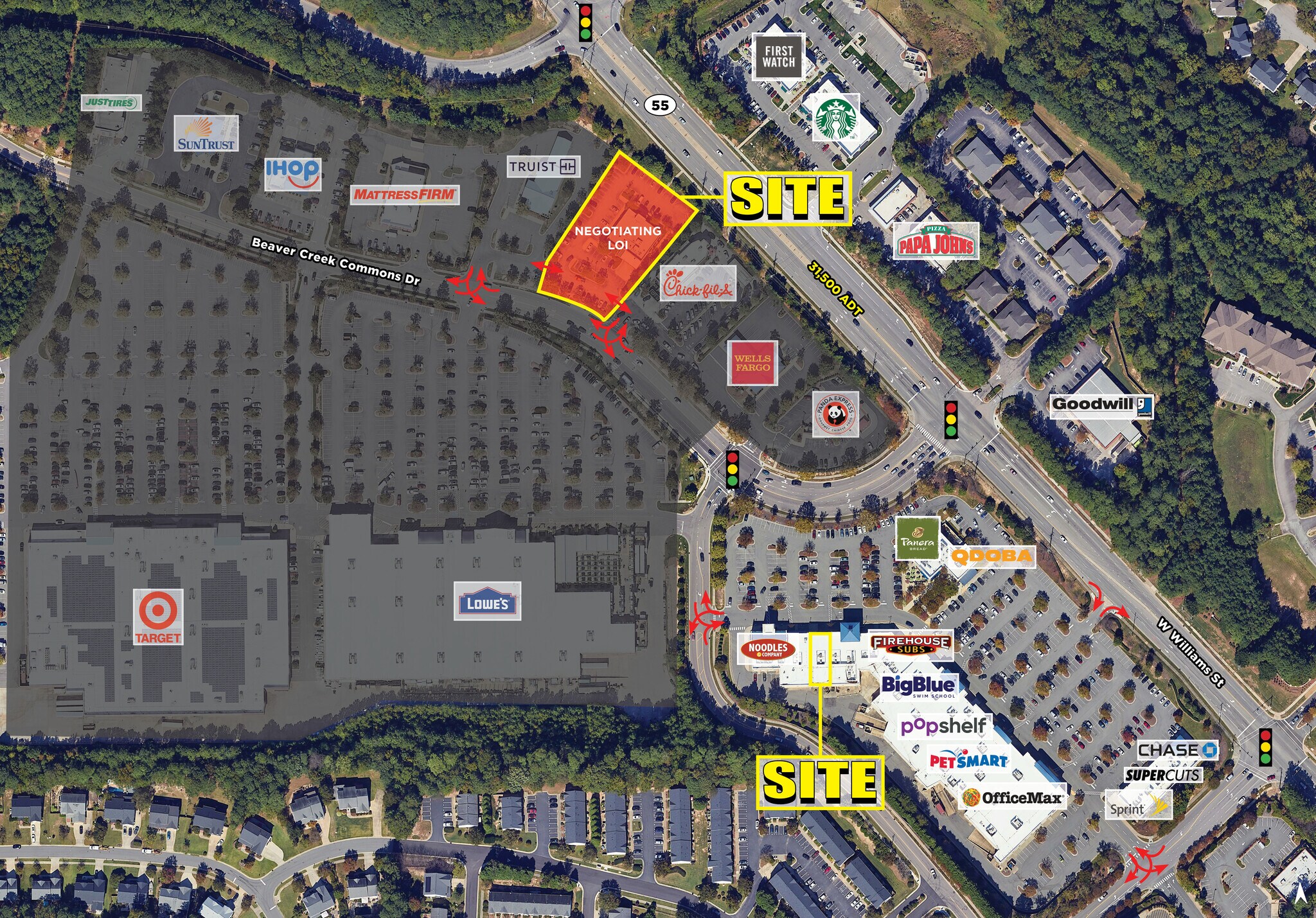 1335 W Williams St S, Apex, NC for lease Aerial- Image 1 of 5