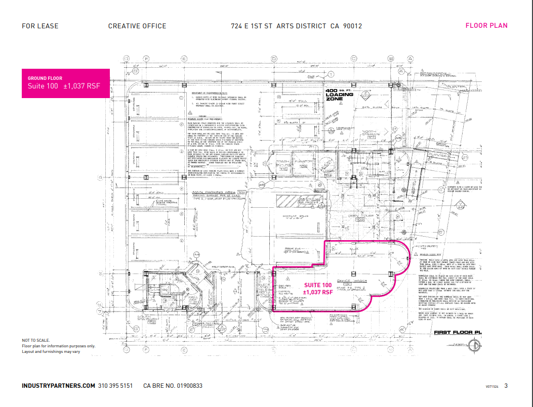 724 E 1st St, Los Angeles, CA for lease Floor Plan- Image 1 of 1