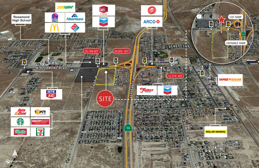 W Rosamond Blvd, Rosamond, CA for lease - Aerial - Image 1 of 2