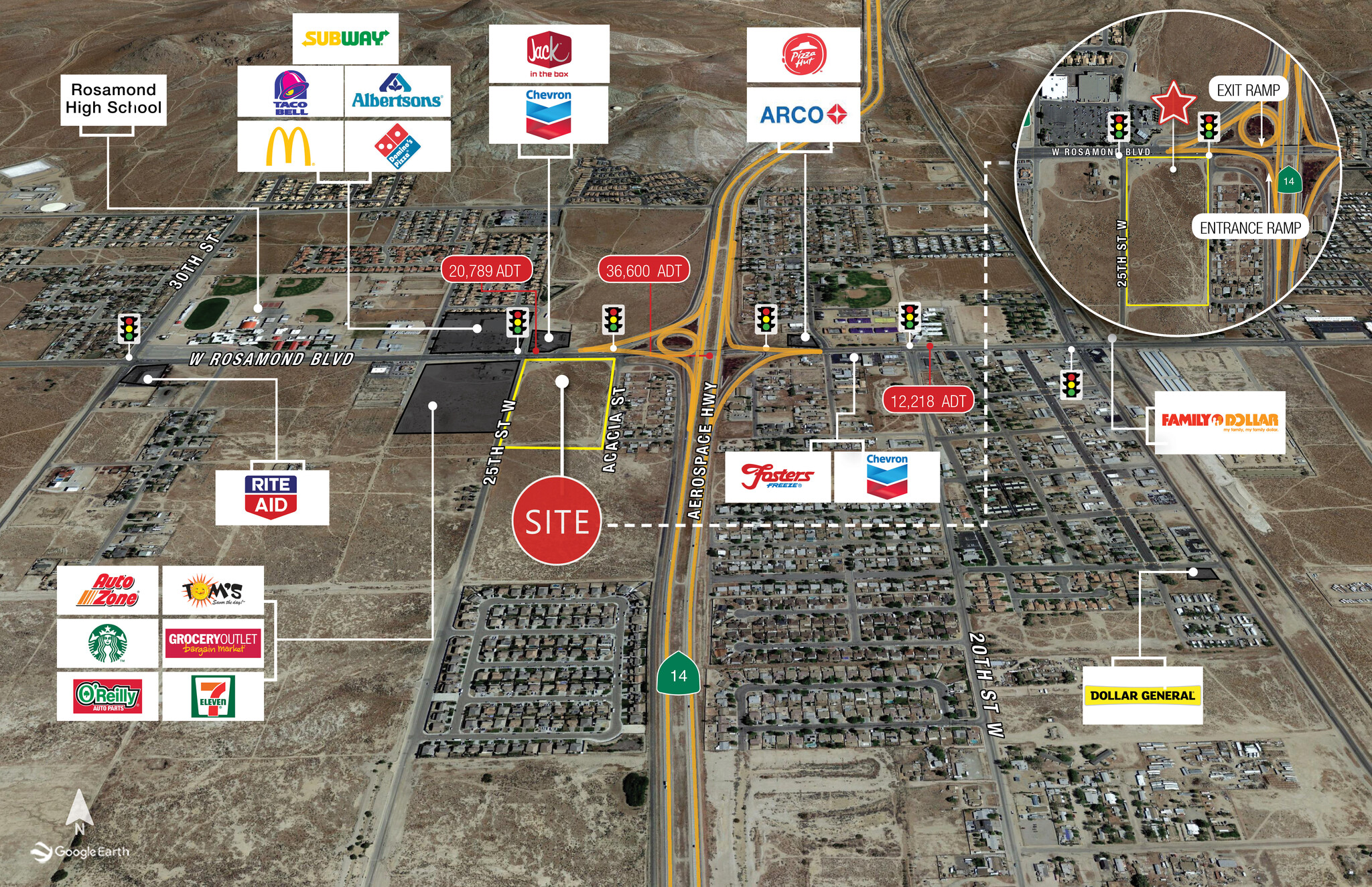 W Rosamond Blvd, Rosamond, CA for lease Aerial- Image 1 of 3