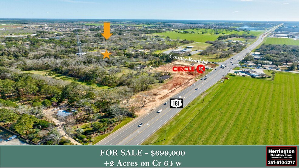 10145 County Road 64, Daphne, AL 36526 +2 Acres on Cr 64 and Hwy 181