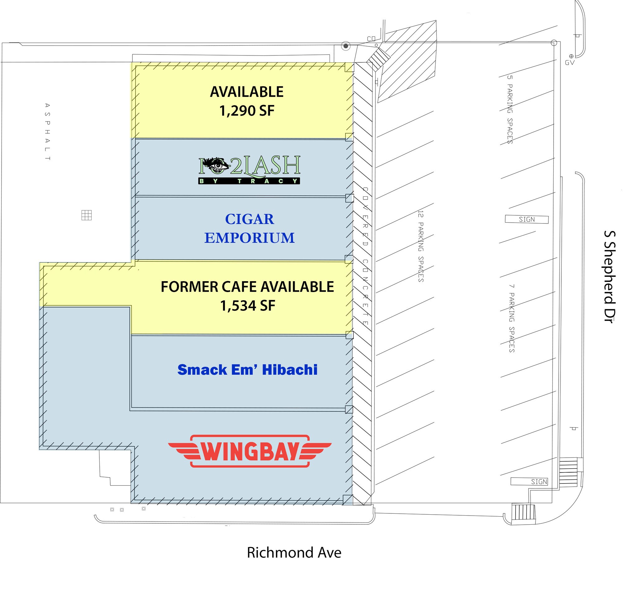 3514-3520 S Shepherd Dr, Houston, TX for lease Site Plan- Image 1 of 1