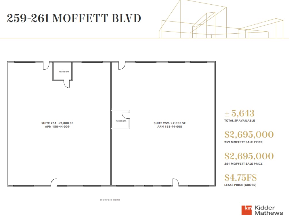 259-261 Moffett Blvd, Mountain View, CA 94043 - Unit 259 - - Floor Plan - Image 1 of 4