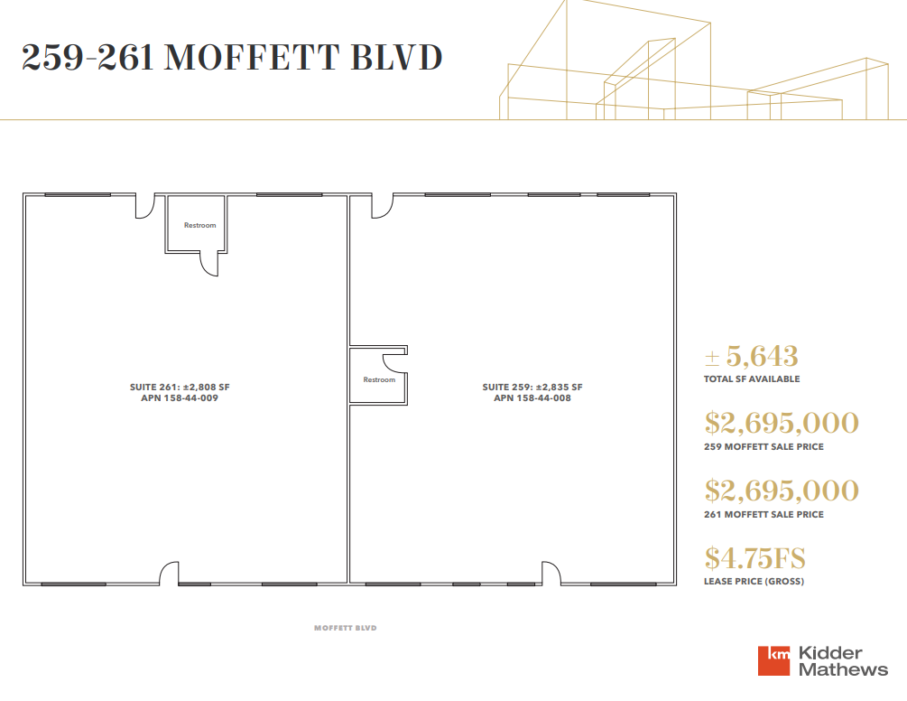 259-261 Moffett Blvd, Mountain View, CA for lease Floor Plan- Image 1 of 4