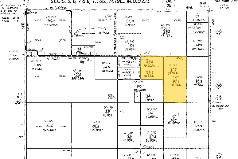 1 W Rose Ave, Caruthers, CA for sale - Plat Map - Image 2 of 2