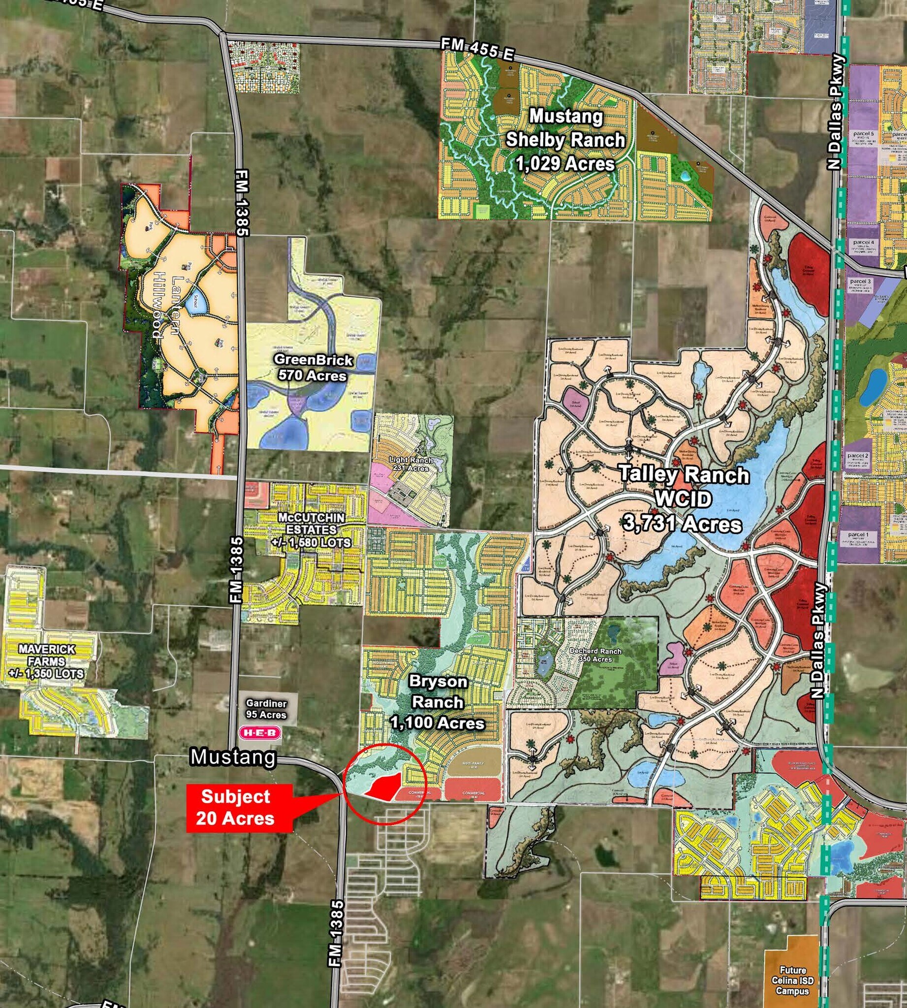 Mobberly Rd, Pilot Point, TX for sale Aerial- Image 1 of 3