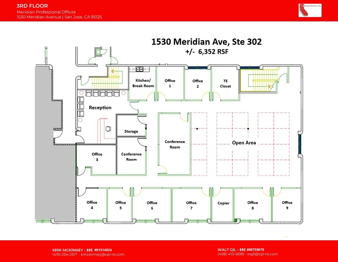 1530 Meridian Ave, San Jose, CA for lease Floor Plan- Image 1 of 1