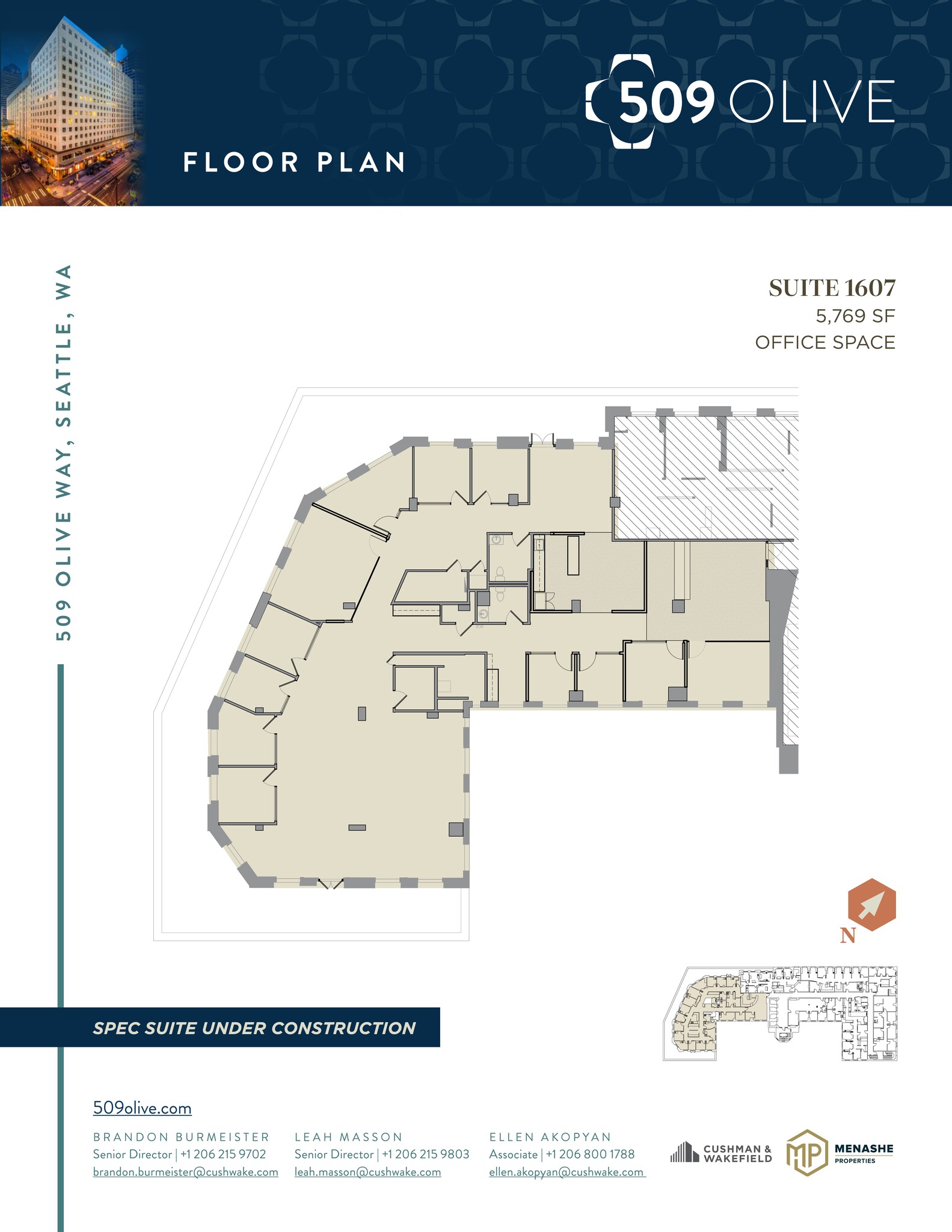 509 Olive Way, Seattle, WA for lease Floor Plan- Image 1 of 2