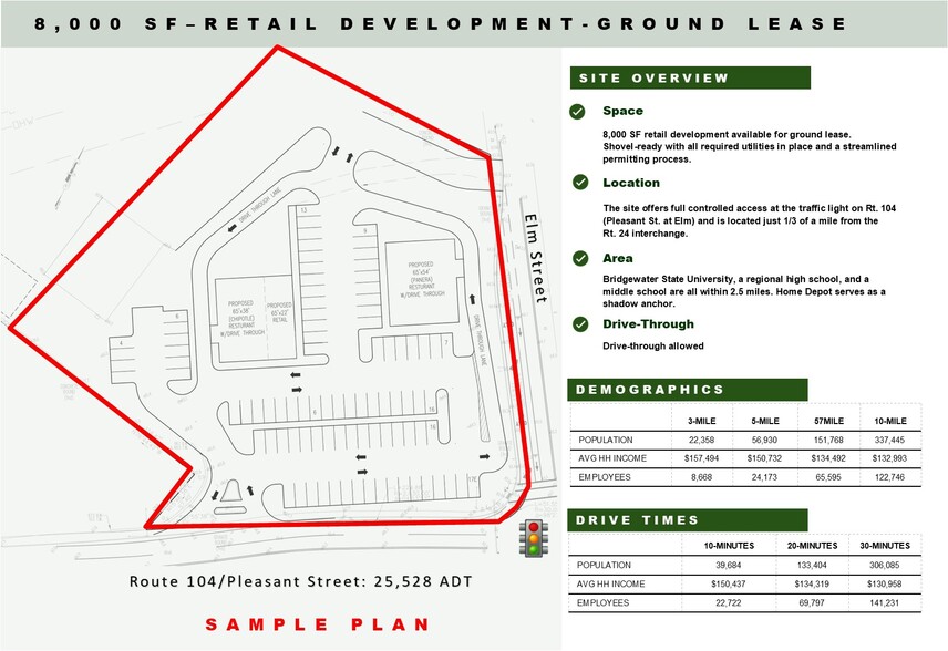 1307 Pleasant St, Bridgewater, MA for lease - Site Plan - Image 2 of 3