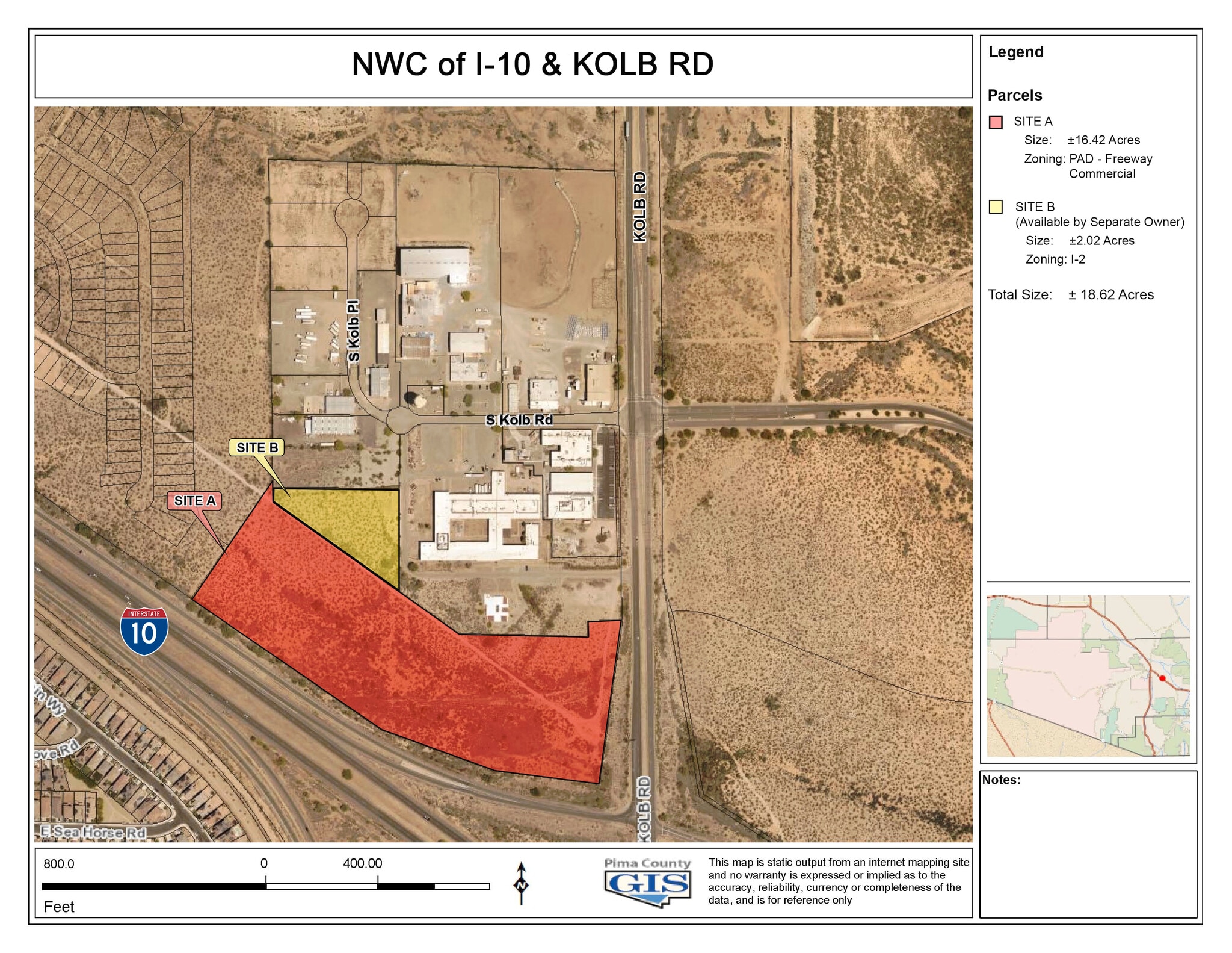 NWC Kolb & I-10, Tucson, AZ for sale Aerial- Image 1 of 7