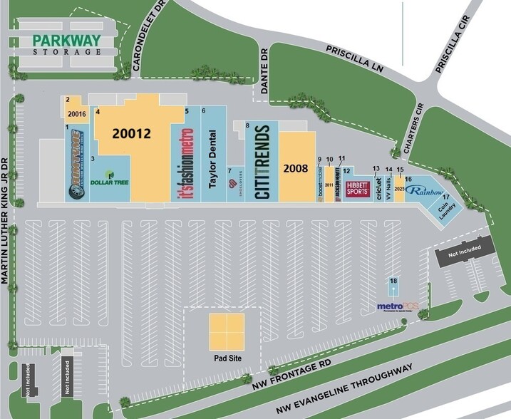 2001 NW Evangeline Trwy, Lafayette, LA for lease - Site Plan - Image 2 of 10