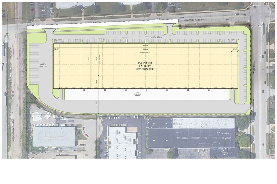 555 Howard Ave, Des Plaines, IL for lease - Site Plan - Image 1 of 3