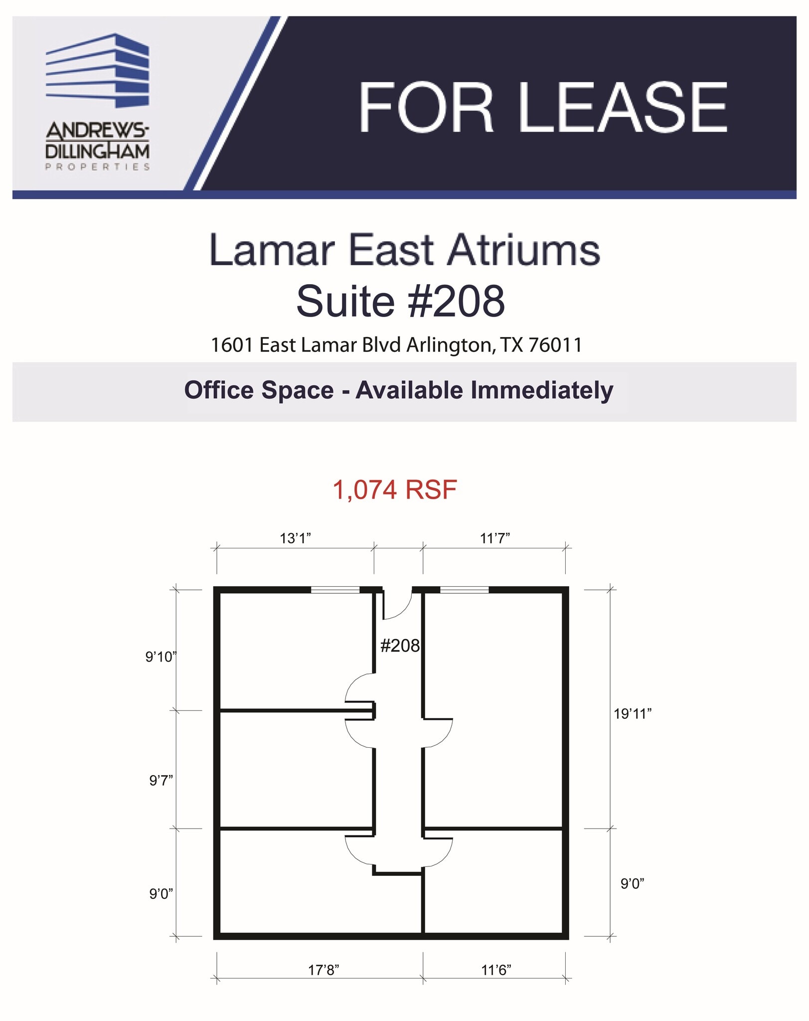 1601 E Lamar Blvd, Arlington, TX for lease Floor Plan- Image 1 of 1