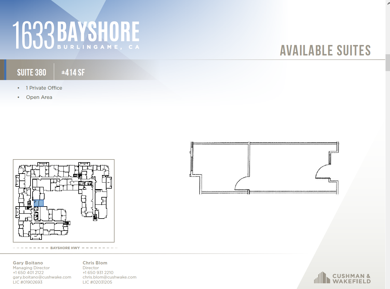 1633 Bayshore Hwy, Burlingame, CA for lease Floor Plan- Image 1 of 1