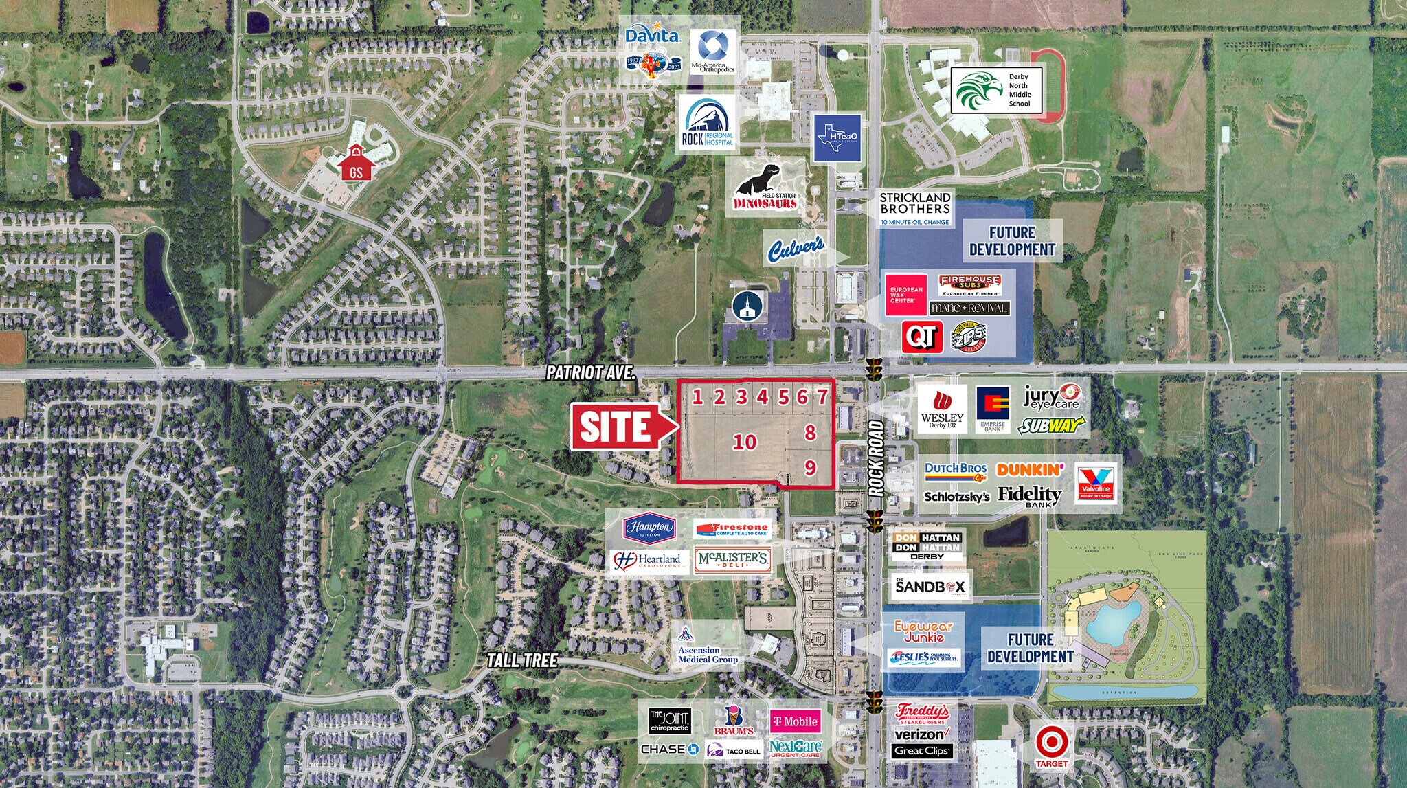 Patriot Ave, Derby, KS for sale Aerial- Image 1 of 4