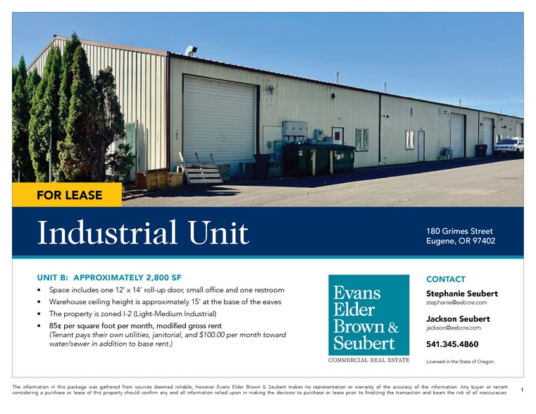 180 Grimes St, Eugene, OR for lease - Building Photo - Image 2 of 5