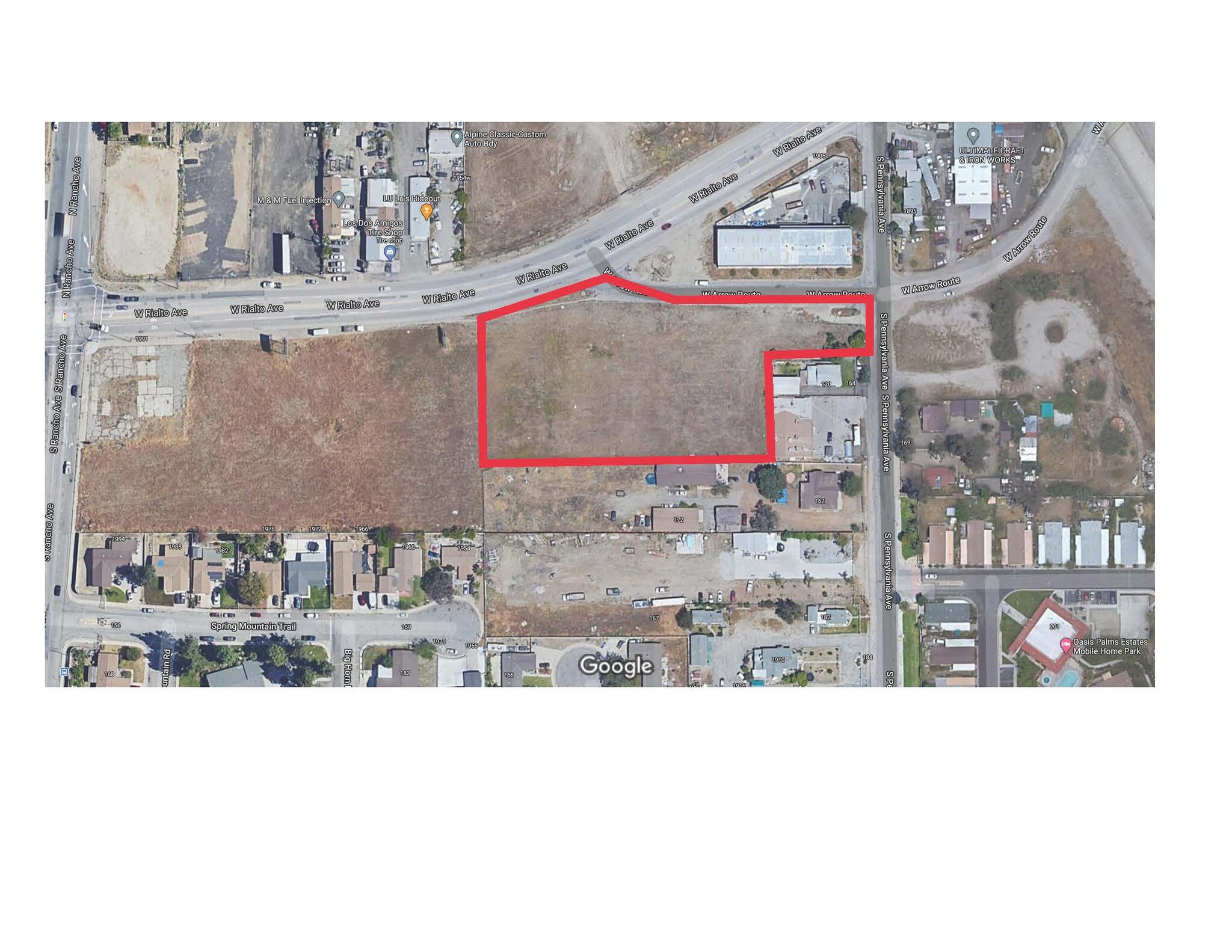 Arrow Route & Rialto Ave, San Bernardino, CA for sale Aerial- Image 1 of 1