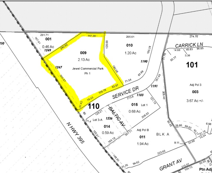 1247 US Highway 395 N, Gardnerville, NV for lease - Plat Map - Image 3 of 3