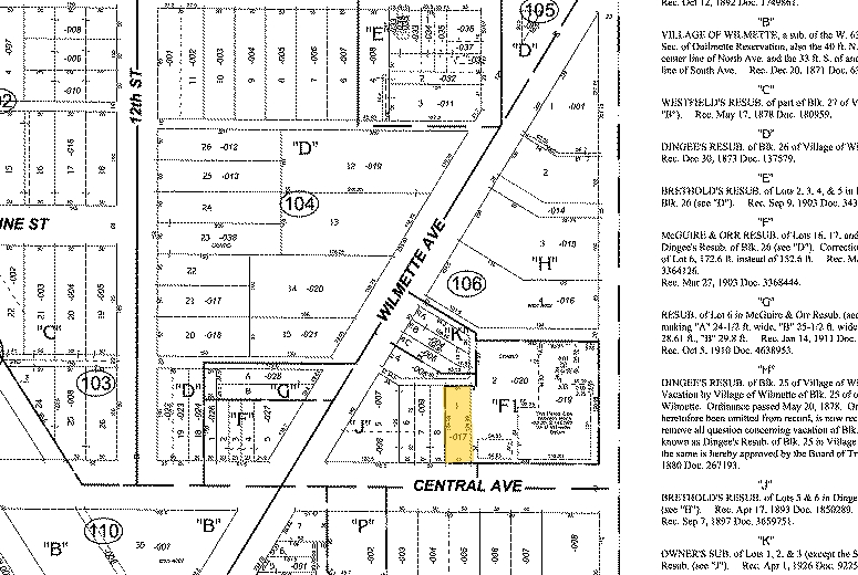 1114-1116 Central Ave, Wilmette, IL for lease - Plat Map - Image 2 of 4