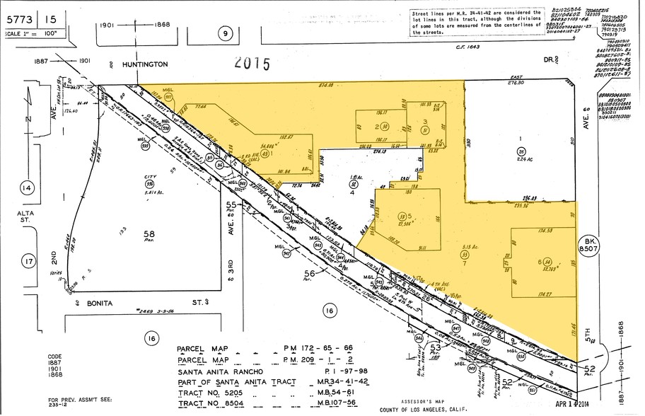 440 E Huntington Dr, Arcadia, CA for lease - Plat Map - Image 2 of 4