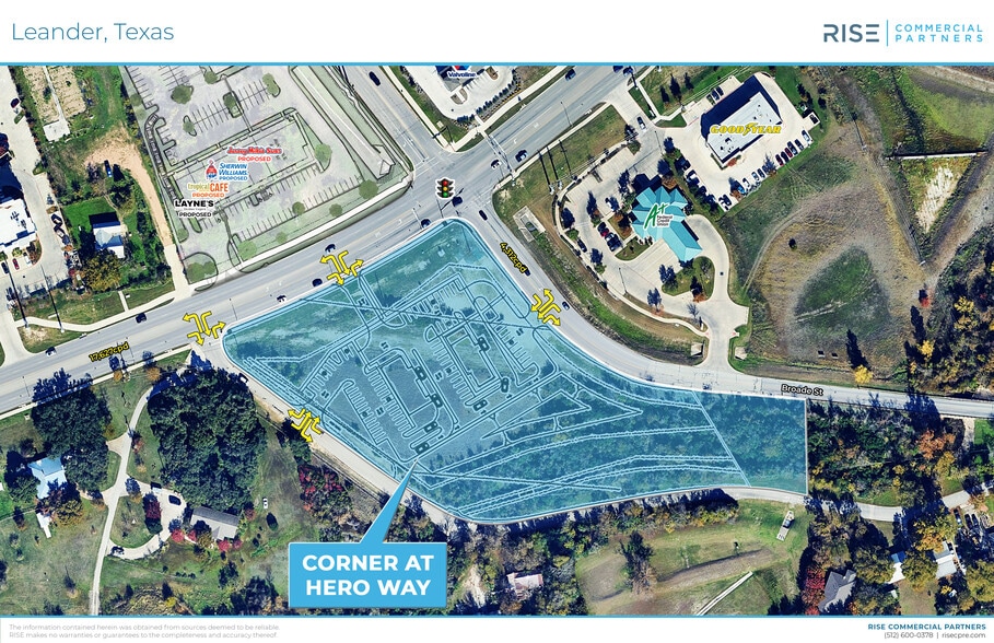 SWC Hero Way way, Leander, TX for lease - Aerial - Image 3 of 4