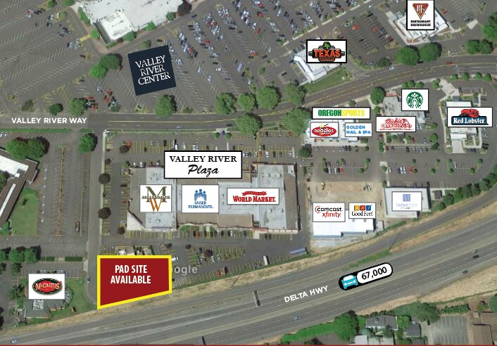 Valley River Center Map 1003 Valley River Way, Eugene, Or 97401 - Ground Lease Or Bts Pad Site |  Loopnet