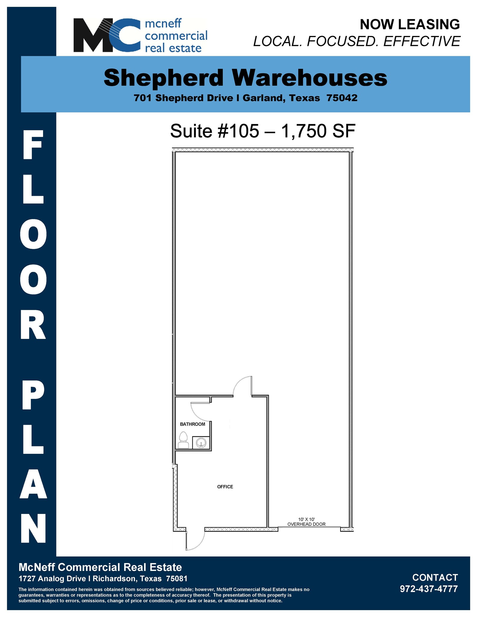 701 Shepherd Dr, Garland, TX for lease Floor Plan- Image 1 of 1