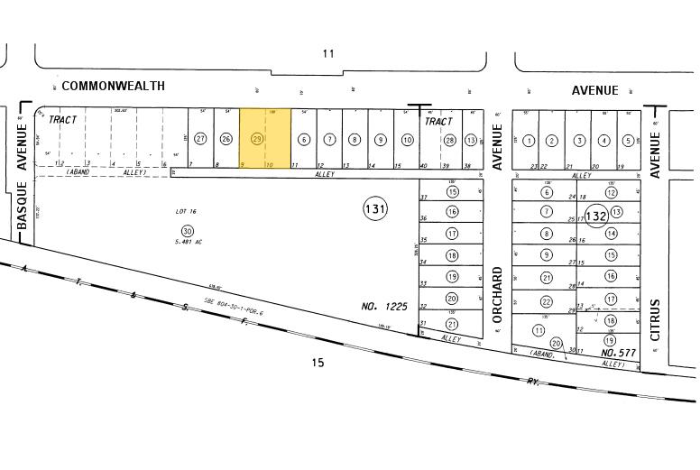 1532-1538 W Commonwealth Ave, Fullerton, CA for sale Plat Map- Image 1 of 1