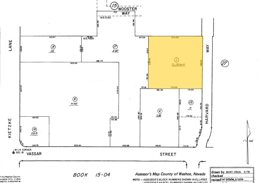 1001 Harvard Way, Reno, NV for sale - Plat Map - Image 2 of 3