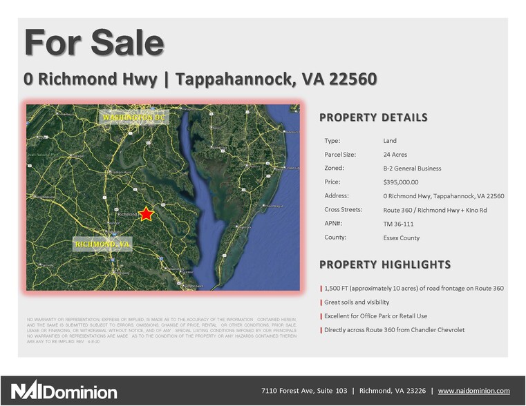 0 Richmond Hwy, Tappahannock, VA for sale - Aerial - Image 3 of 3