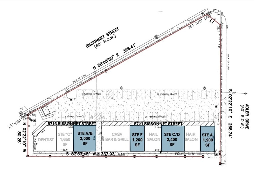 5711-5713 Bissonnet St, Houston, TX for lease - Site Plan - Image 3 of 3