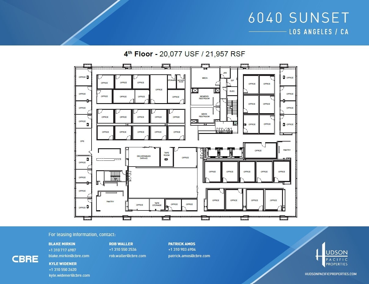 6040 W Sunset Blvd, Los Angeles, CA for lease Floor Plan- Image 1 of 4
