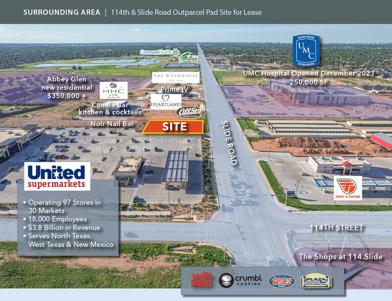 114th & Slide Rd, Lubbock, TX for lease - Aerial - Image 2 of 3