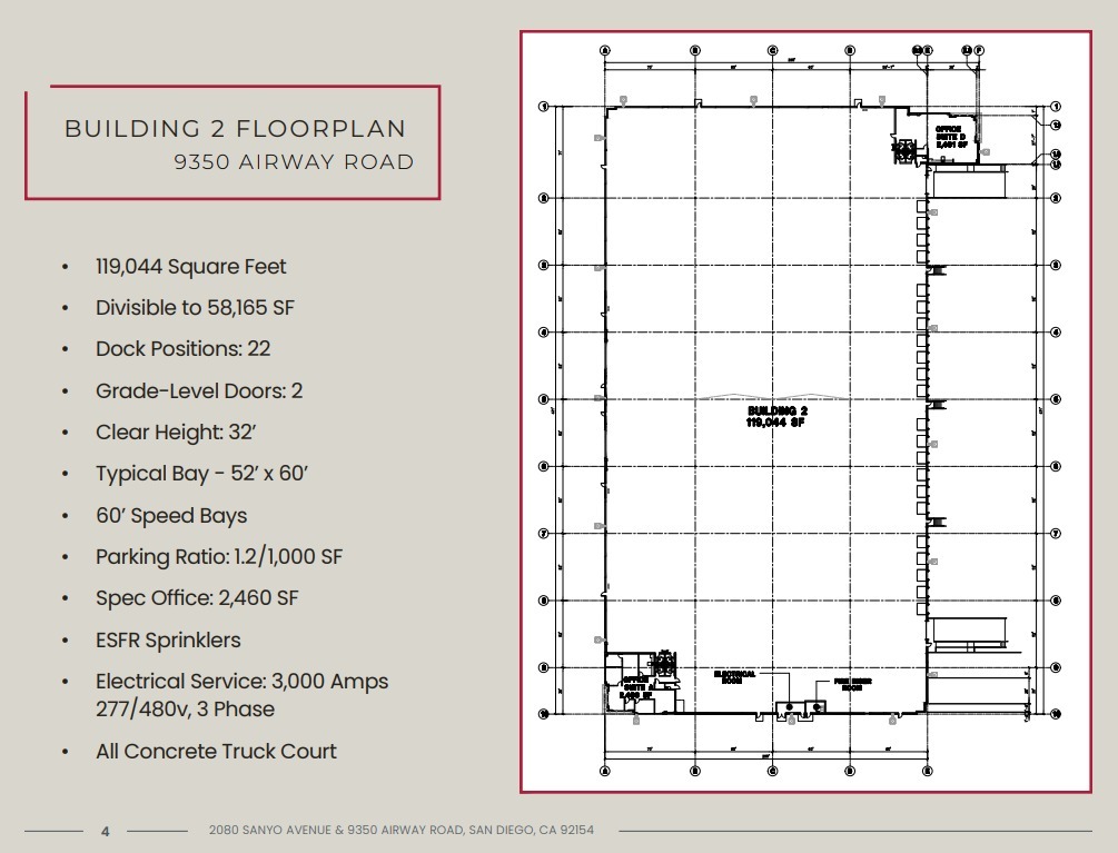 2080 Sanyo Ave, San Diego, CA for lease Floor Plan- Image 1 of 2