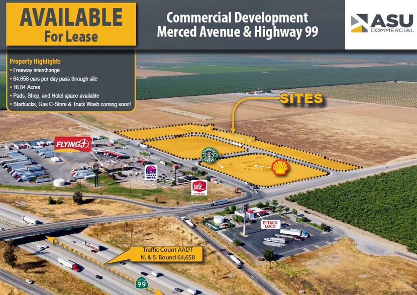 Merced Avenue and Highway 99, Bakersfield, CA for sale - Building Photo - Image 1 of 1