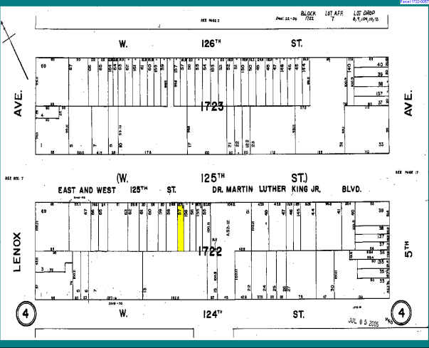 52 W 125th St, New York, NY for sale - Plat Map - Image 2 of 8