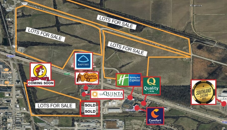 I-55 & I-40 @ 7th St, West Memphis, AR for sale - Aerial - Image 1 of 2