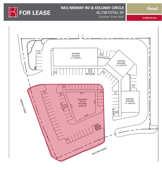 NEQ Midway Rd & Kellway Circle, Addison, TX for lease - Site Plan - Image 2 of 2