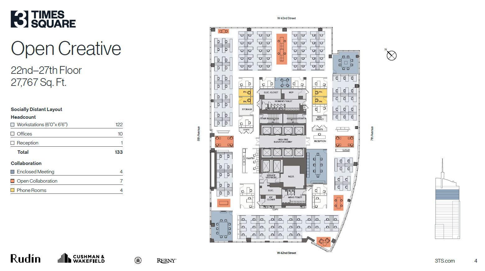 3 Times Sq, New York, NY for lease Floor Plan- Image 1 of 3