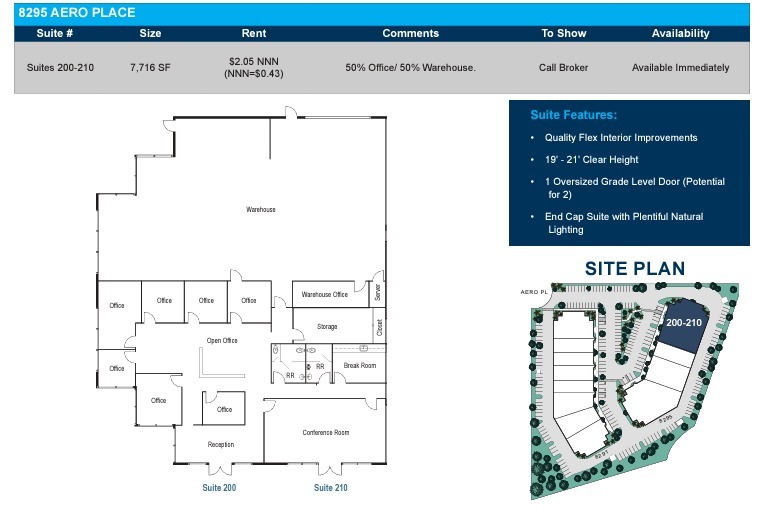 8295 Aero Pl, San Diego, CA for lease Floor Plan- Image 1 of 2