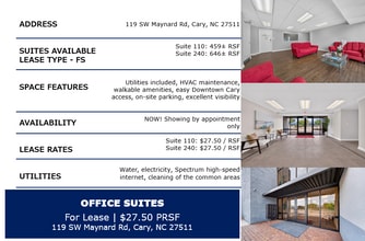 119 SW Maynard Rd, Cary, NC for lease Interior Photo- Image 1 of 3