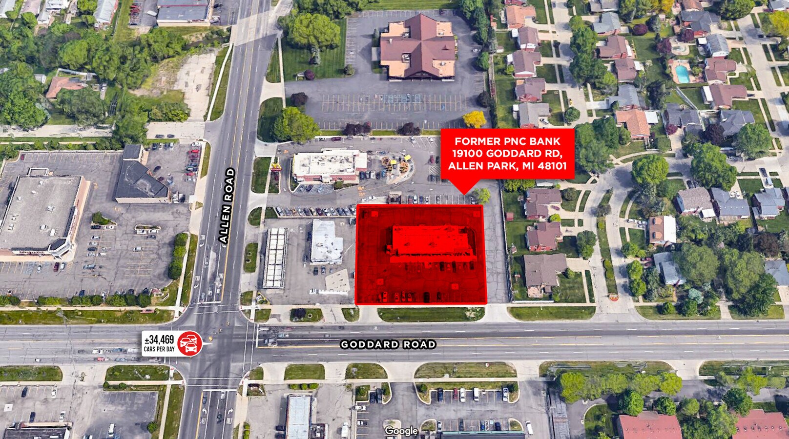 19100 Goddard Rd, Allen Park, MI 48101 Former PNC Bank