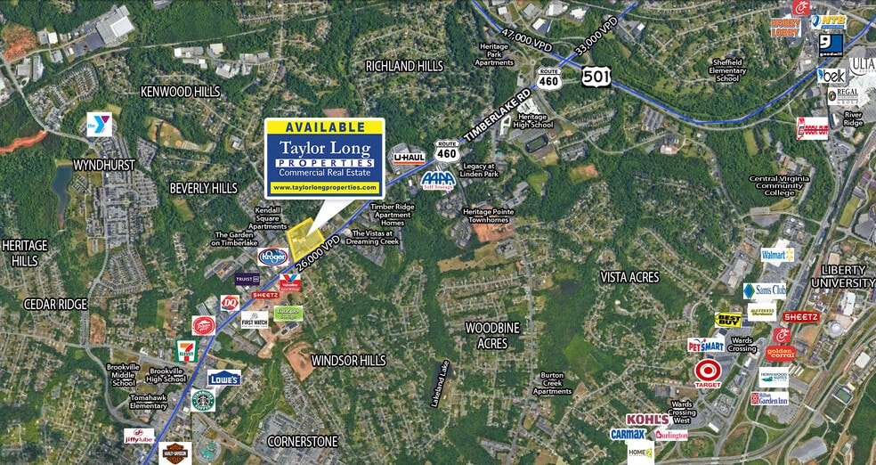 0 Timberlake Rd, Lynchburg, VA for lease - Aerial - Image 2 of 5